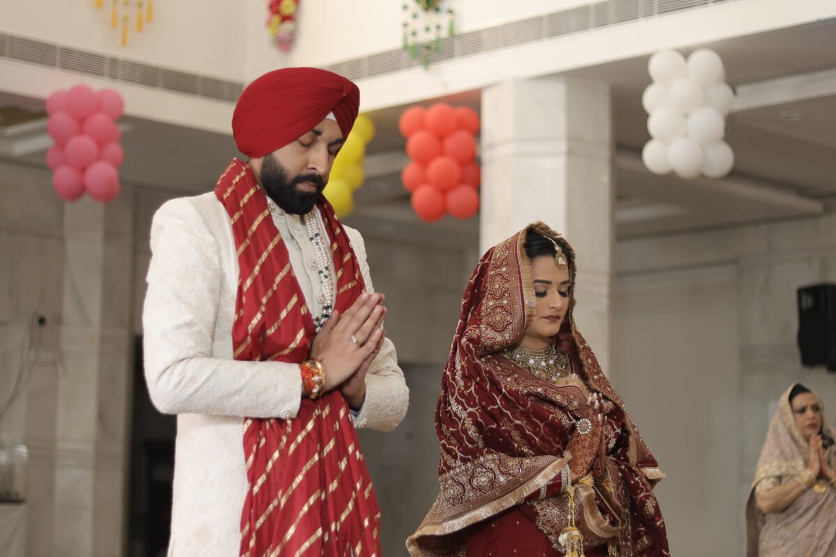 Sikh wedding ceremony bride groom Anand Karaj Delhi NCR candid photography