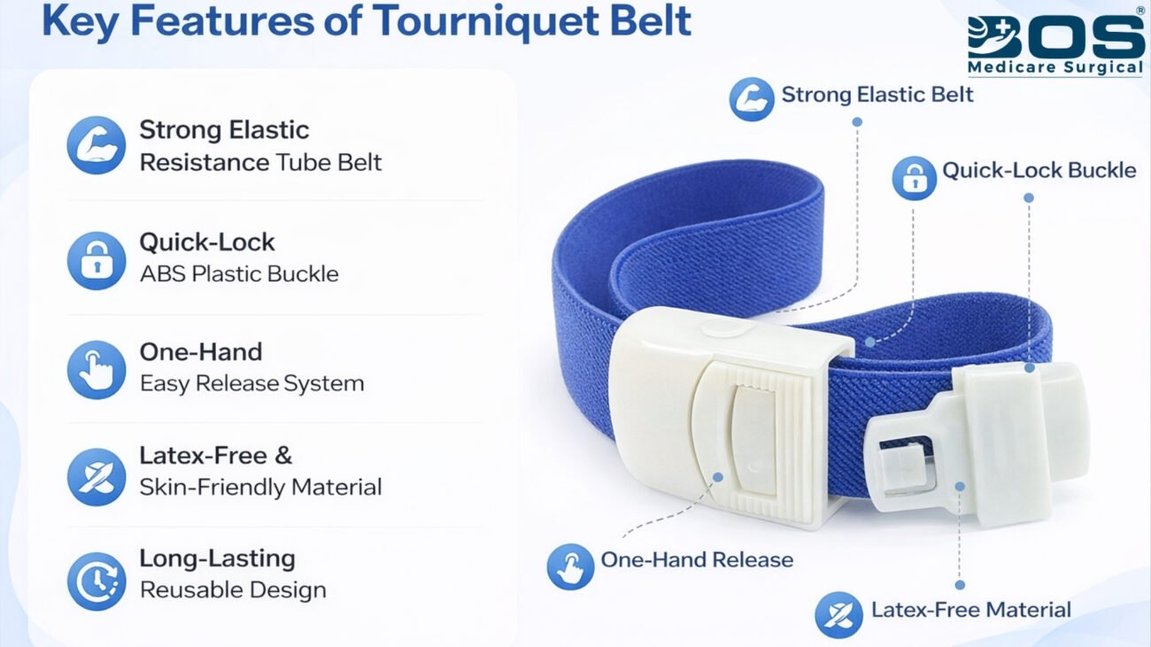 medical tourniquet belt for blood flow restriction reusable tourniquet band
