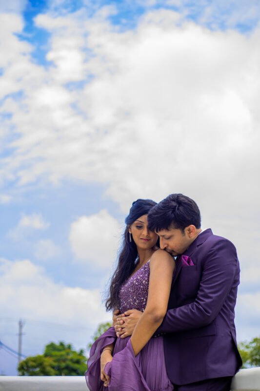 Romantic pre wedding shoot couple in Delhi NCR garden location