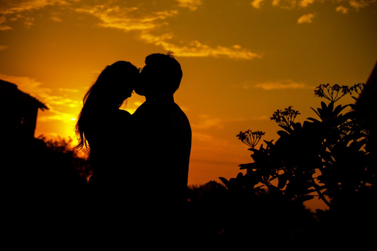 Romantic pre wedding shoot couple in Delhi NCR garden location