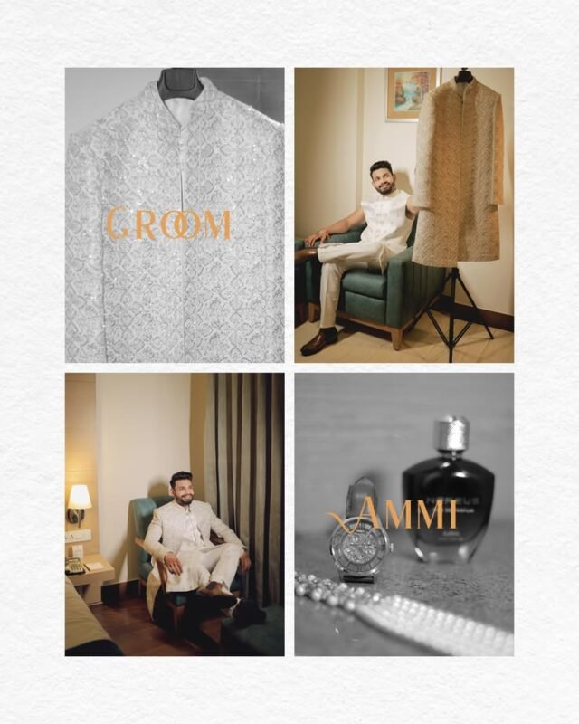 luxury wedding storytelling collage bride groom Delhi NCR