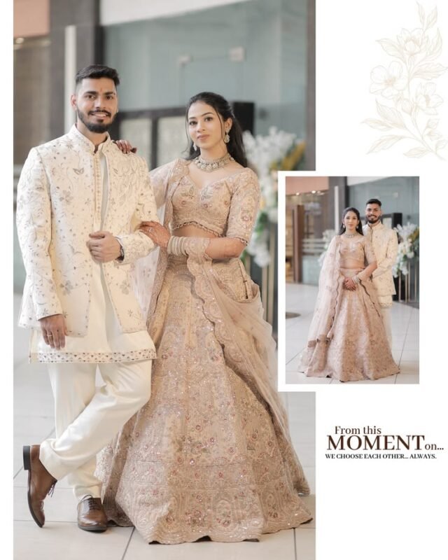 Stylish couple portrait during luxury engagement and pre wedding shoot