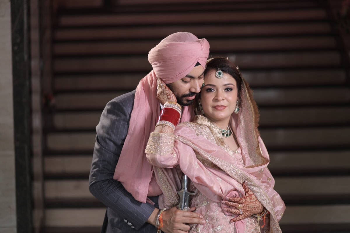 Sikh wedding couple portrait photography in Delhi NCR