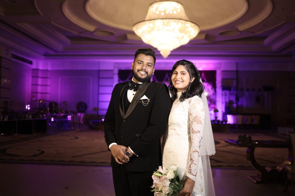 Christian Bride and Groom Wedding Portrait