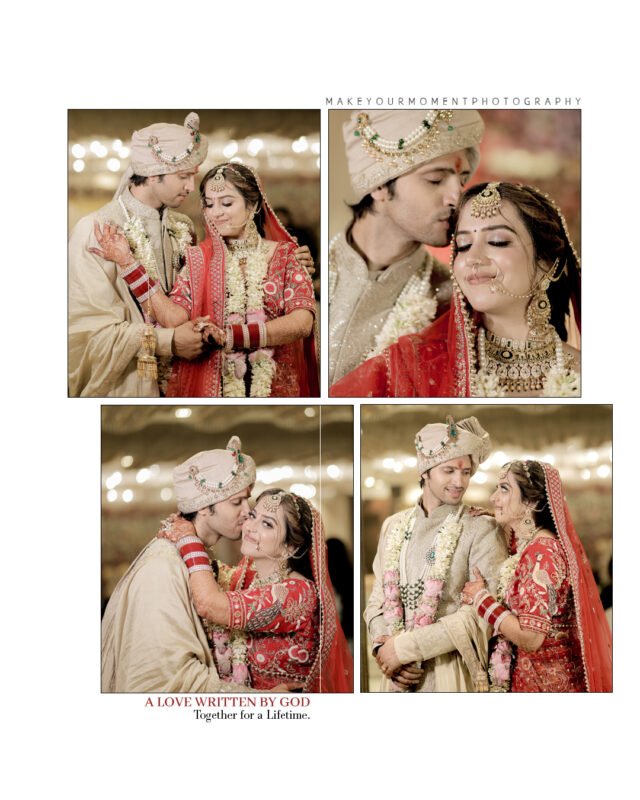 Romantic Indian Wedding Couple Collage in Delhi NCR by Make Your Moment Photography