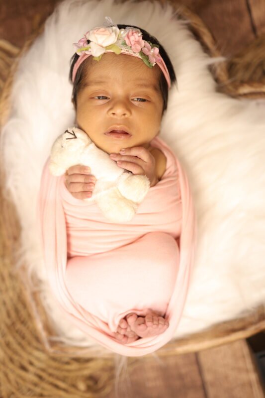 Newborn Baby Portrait in Basket