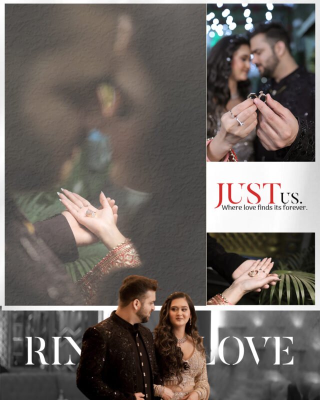 Romantic indoor couple portrait during a professional pre-wedding photoshoot.