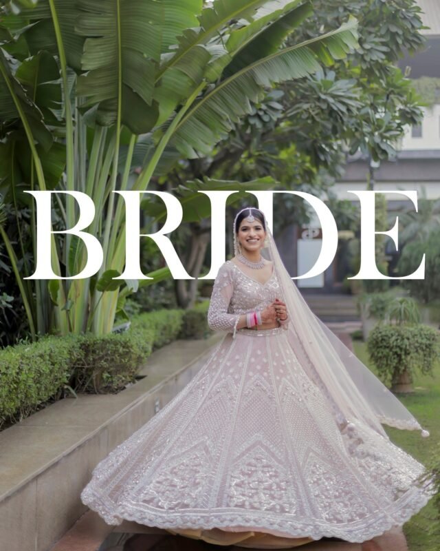 Elegant Indian bride in bridal lehenga.