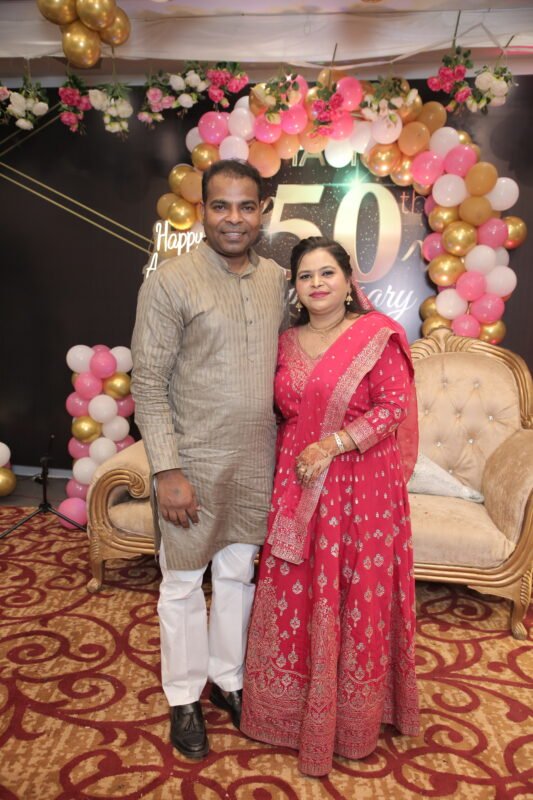 Couple celebrating 25 years of marriage