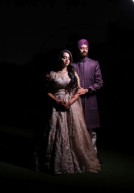 Dramatic Sikh wedding couple