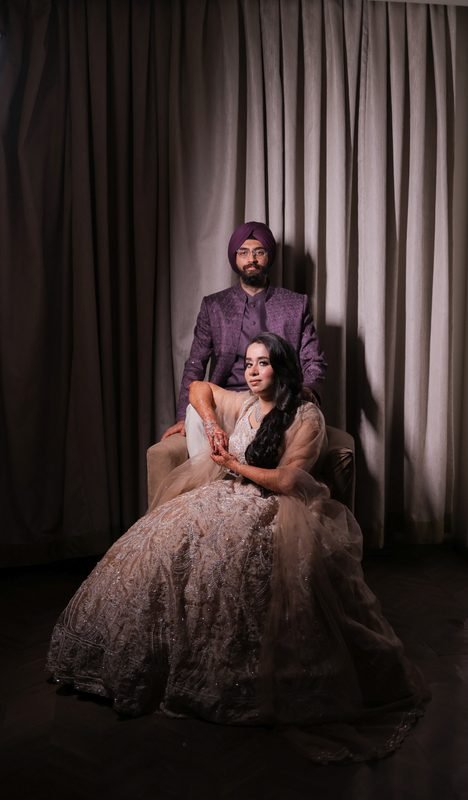 Sikh bride and groom portrait