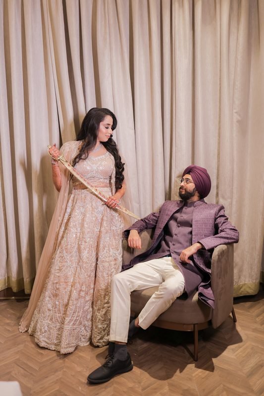 Sikh wedding couple portrait
