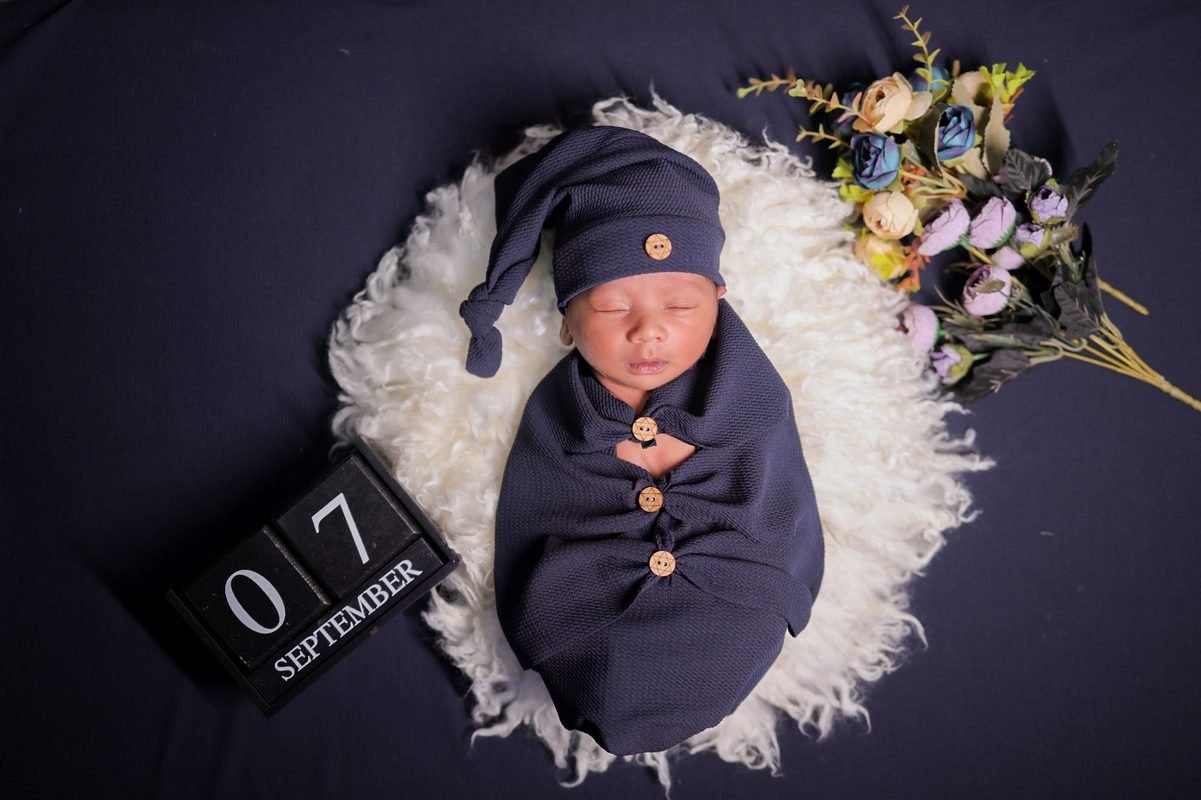 Sleeping newborn baby portrait